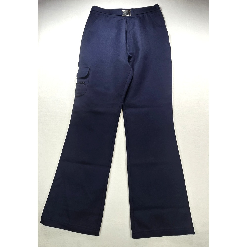 School Award Uniform Navy Blue Cargo Pants Wide Leg Silver Buckle‎ Size 20